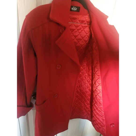 Vintage Woolrich pea coat red wool M - Picture 4 of 9